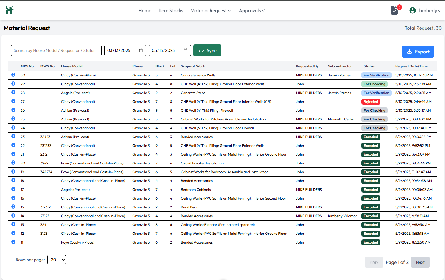 Material Request System